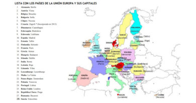 mapa de países de Europa y capitales